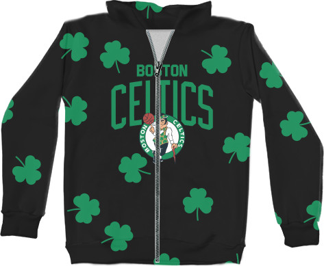 Kids' Zip-through Hoodie 3D - BOSTON CELTICS (6) - Mfest