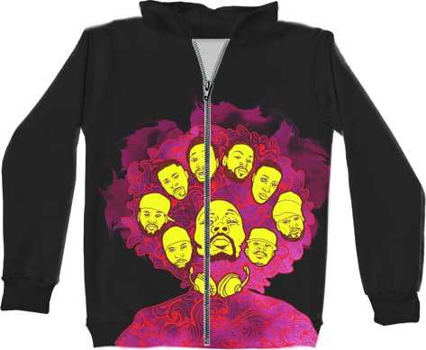 Kids' Zip-through Hoodie 3D - Wu-Tang [13] - Mfest