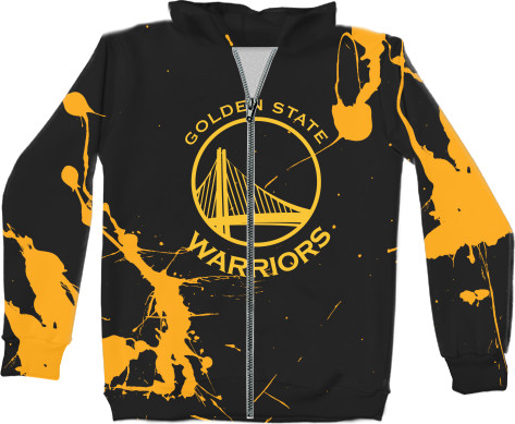 Kids' Zip-through Hoodie 3D - GOLDEN STATE WARRIORS [GSW] (4) - Mfest