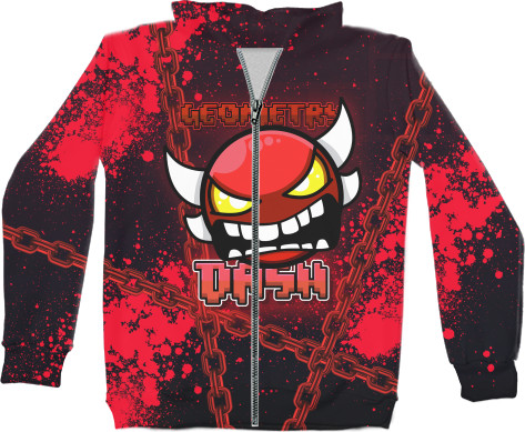 Kids' Zip-through Hoodie 3D - Geometry Dash [11] - Mfest