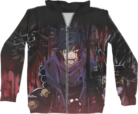 Kids' Zip-through Hoodie 3D - Fushiguro Megumi | Фушигуро Мегуми - Mfest