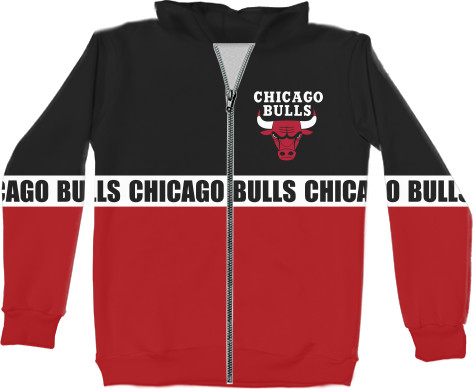 Худи на молнии 3D Детское - Chicago Bulls [1] - Mfest