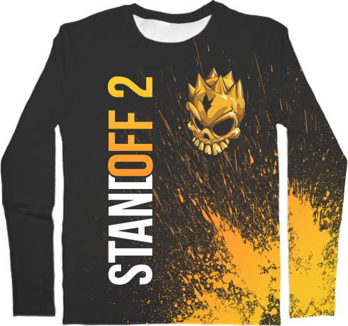 Men's Longsleeve Shirt 3D - STANDOFF 2 [GOLD SKULL] 2 - Mfest