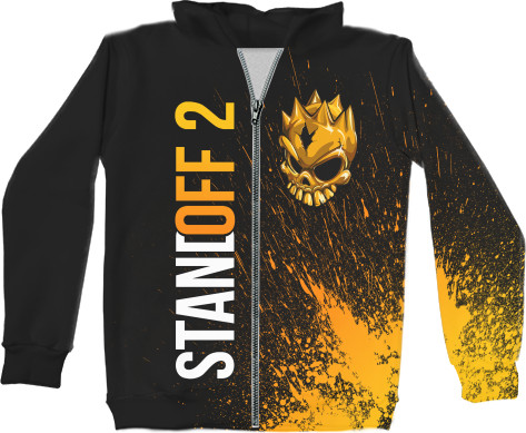 Unisex Zip-through Hoodie 3D - STANDOFF 2 [GOLD SKULL] 2 - Mfest