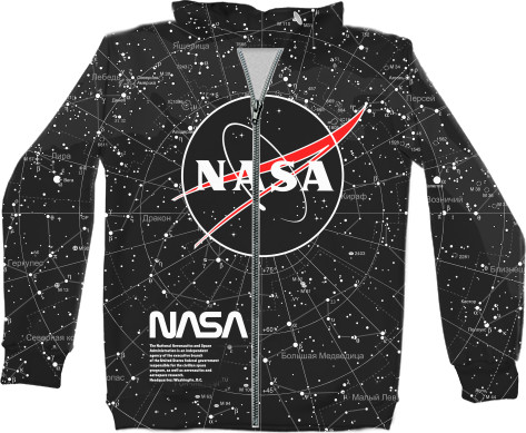 Unisex Zip-through Hoodie 3D - NASA [3] - Mfest