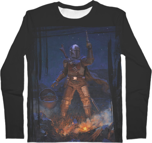 Kids' Longsleeve Shirt 3D - The Mandalorian (1) - Mfest