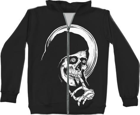 Kids' Zip-through Hoodie 3D - ЧЕРЕП - Mfest