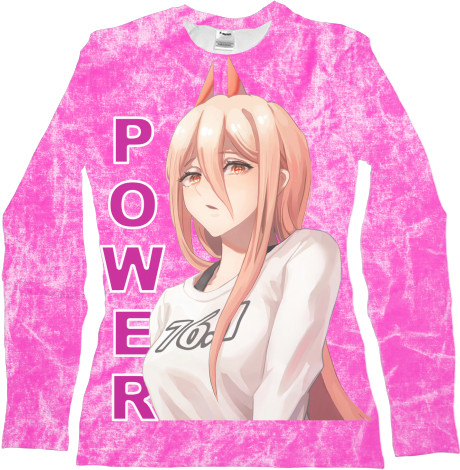 Women's Longsleeve Shirt 3D - CHAINSAW MAN POWER - Mfest