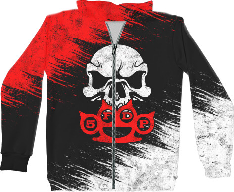 Unisex Zip-through Hoodie 3D - Five Finger Death Punch (6) - Mfest