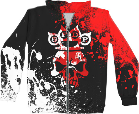 Unisex Zip-through Hoodie 3D - Five Finger Death Punch (4) - Mfest