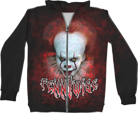 Kids' Zip-through Hoodie 3D - Pennywise (3) - Mfest