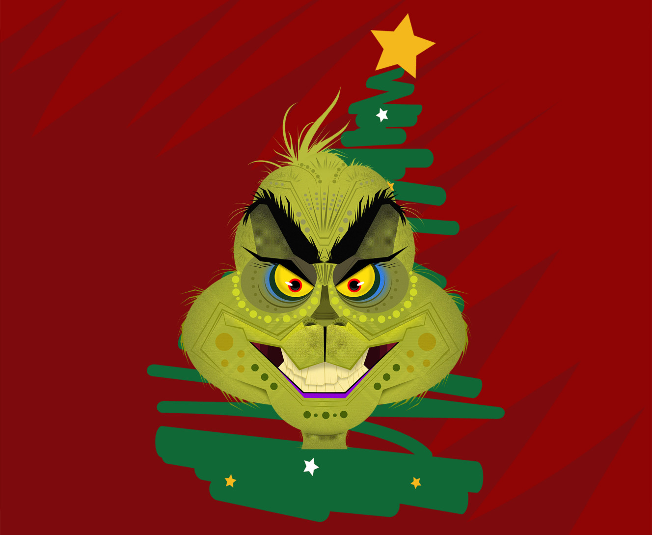 Mouse Pad - Christmas Grinch and his tree - Mfest