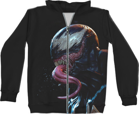 Kids' Zip-through Hoodie 3D - VENOM [2] - Mfest