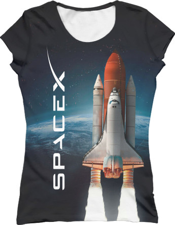 Women's T-Shirt 3D - SpaceX [2] - Mfest