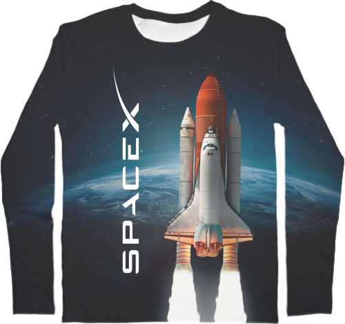 Men's Longsleeve Shirt 3D - SpaceX [2] - Mfest