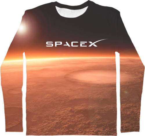 Men's Longsleeve Shirt 3D - SpaceX [3] - Mfest