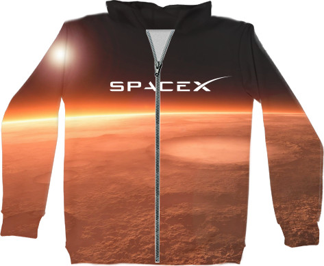 Kids' Zip-through Hoodie 3D - SpaceX [3] - Mfest