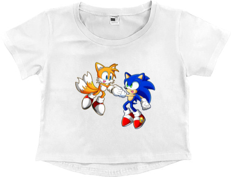 Women's Cropped Premium T-Shirt - Sonic (19) - Mfest