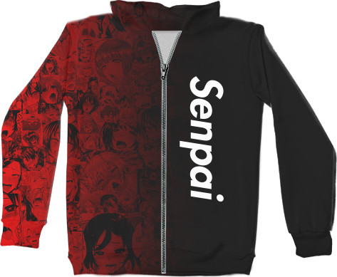 Unisex Zip-through Hoodie 3D - SENPAI [4] - Mfest