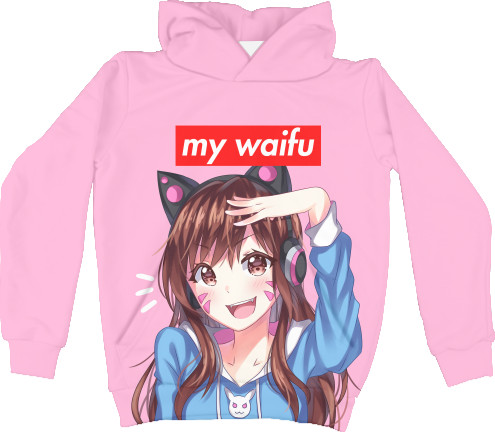 Kids' Hoodie 3D - MY WAIFU - Mfest