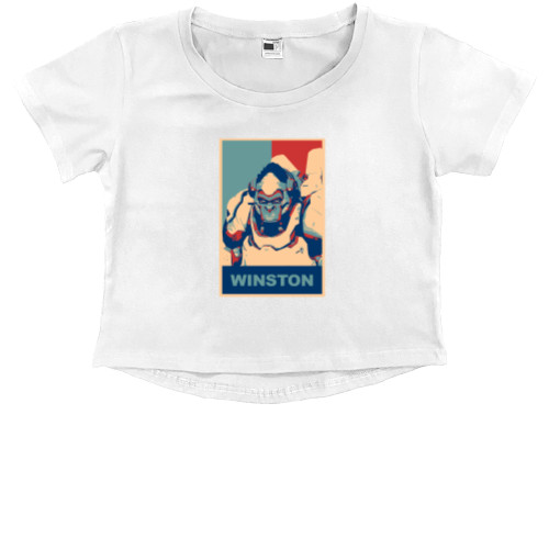 Kids' Premium Cropped T-Shirt - OVERWATCH (WINSTON) - Mfest