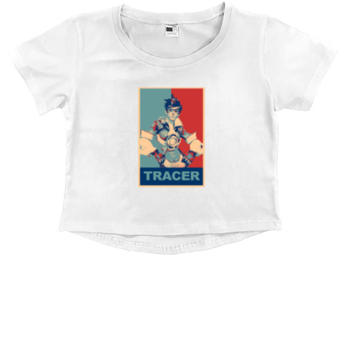 Kids' Premium Cropped T-Shirt - OVERWATCH (TRACER) - Mfest