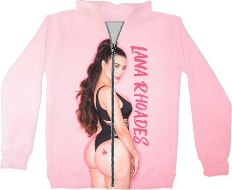 Unisex Zip-through Hoodie 3D - Lana Rhoades - Mfest