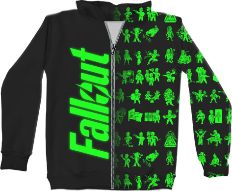 Unisex Zip-through Hoodie 3D - FALLOUT [3] - Mfest