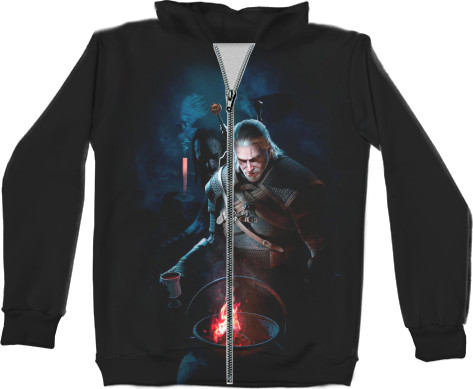 Unisex Zip-through Hoodie 3D - Ведьмак (8) - Mfest