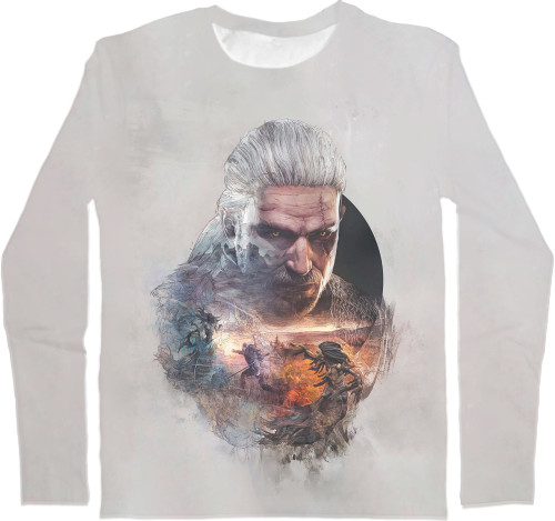 Men's Longsleeve Shirt 3D - Ведьмак (5) - Mfest