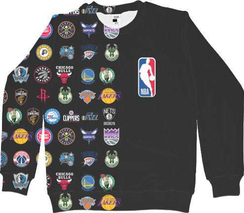 Women's Sweatshirt 3D - NBA (ЛОГОТИПЫ 3) - Mfest