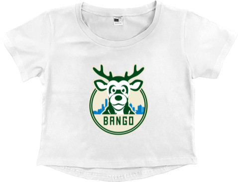 Women's Cropped Premium T-Shirt - Milwaukee Bucks (2) - Mfest