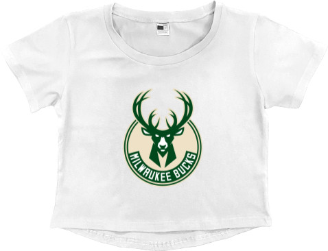 Women's Cropped Premium T-Shirt - Milwaukee Bucks (1) - Mfest