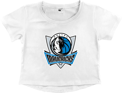 Women's Cropped Premium T-Shirt - Dallas Mavericks (1) - Mfest