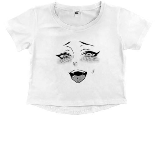 Kids' Premium Cropped T-Shirt - Ахегао (ЛИЦО 2) - Mfest