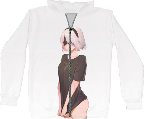 Unisex Zip-through Hoodie 3D - NIER: AUTOMATA (7) - Mfest