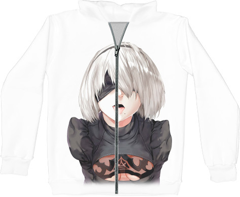 Unisex Zip-through Hoodie 3D - NIER: AUTOMATA (9) - Mfest