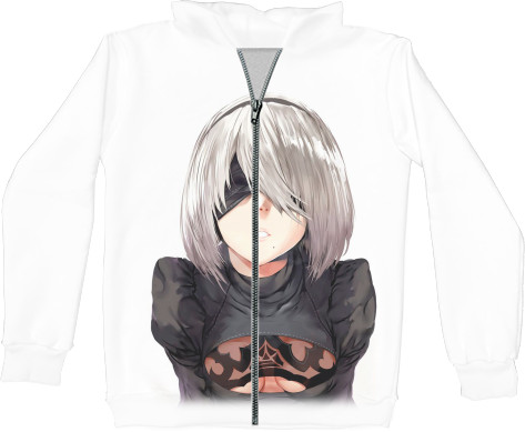 Kids' Zip-through Hoodie 3D - NIER: AUTOMATA (8) - Mfest