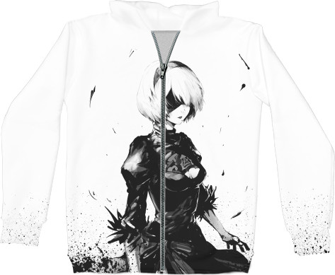 Unisex Zip-through Hoodie 3D - NIER: AUTOMATA (5) - Mfest