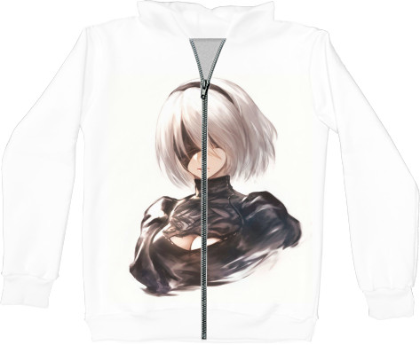 Unisex Zip-through Hoodie 3D - NIER: AUTOMATA (6) - Mfest