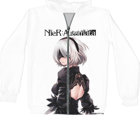 Unisex Zip-through Hoodie 3D - NIER: AUTOMATA (4) - Mfest