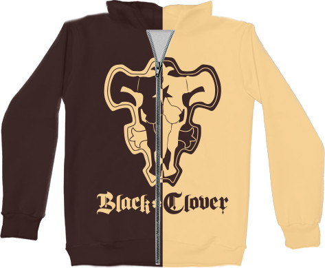 Unisex Zip-through Hoodie 3D - Black Clover (Черный Клевер) 3 - Mfest