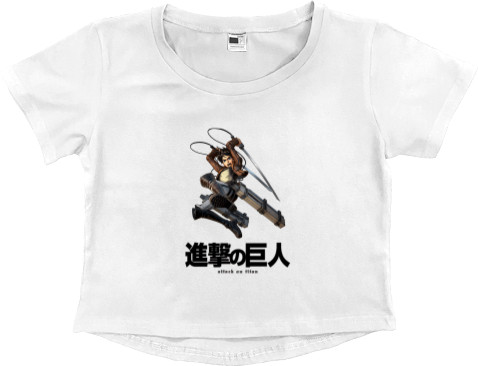 Women's Cropped Premium T-Shirt - АТАКА ТИТАНОВ (ATTACK ON TITANS) 21 - Mfest