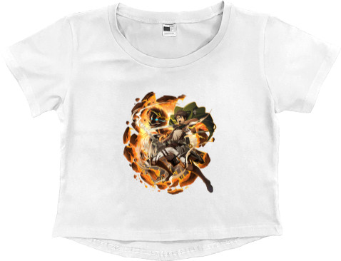 Women's Cropped Premium T-Shirt - АТАКА ТИТАНОВ (ATTACK ON TITANS) 15 - Mfest