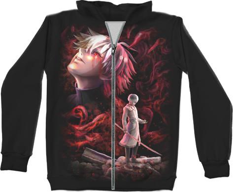 Unisex Zip-through Hoodie 3D - ТОКИЙСКИЙ ГУЛЬ (10) - Mfest