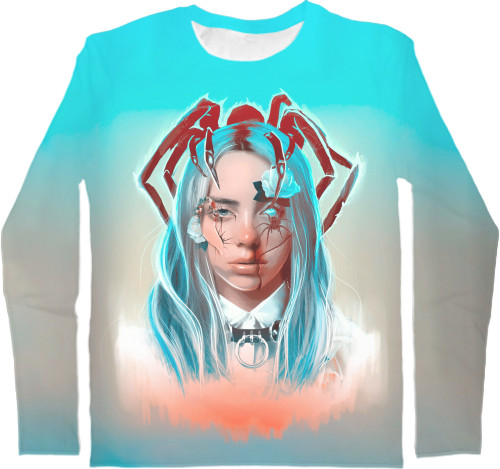 Men's Longsleeve Shirt 3D - Billie Eilish (16) - Mfest