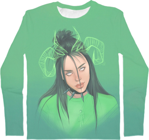 Men's Longsleeve Shirt 3D - Billie Eilish (10) - Mfest