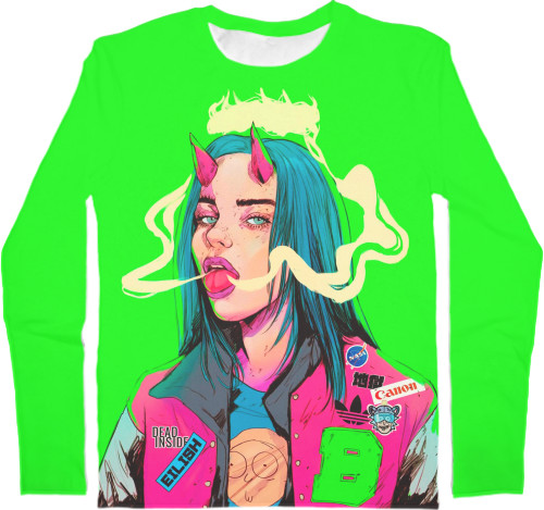 Men's Longsleeve Shirt 3D - Billie Eilish (13) - Mfest