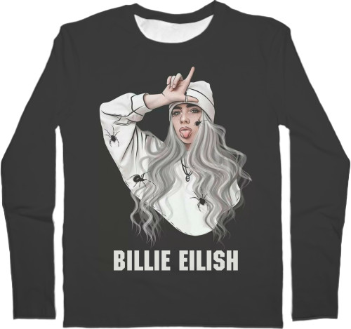 Футболка з Довгим Рукавом Чоловіча 3D - Billie Eilish (7) - Mfest