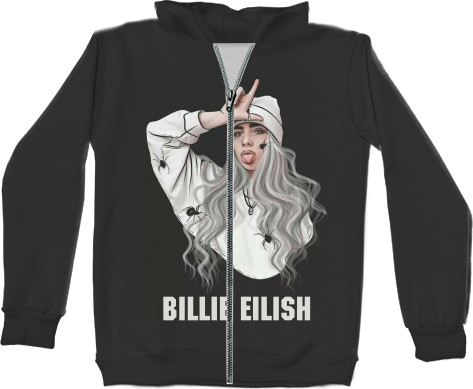 Unisex Zip-through Hoodie 3D - Billie Eilish (7) - Mfest